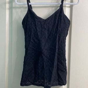 Lacy basic black tank top